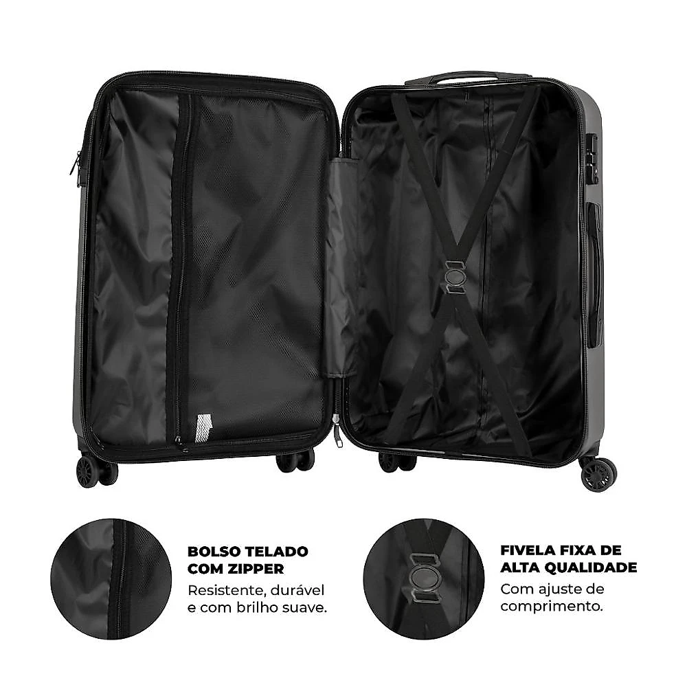 Mala de Viagem Armor com Rodas 360° - Média - Gshield