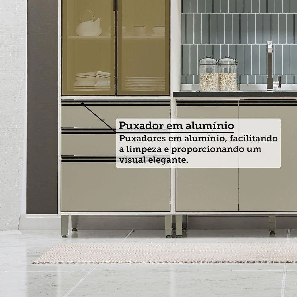 Cozinha Modulada Completa 6 Peças Sem Tampo Linea Luciane Mó Pátina Ff-mocca Laca