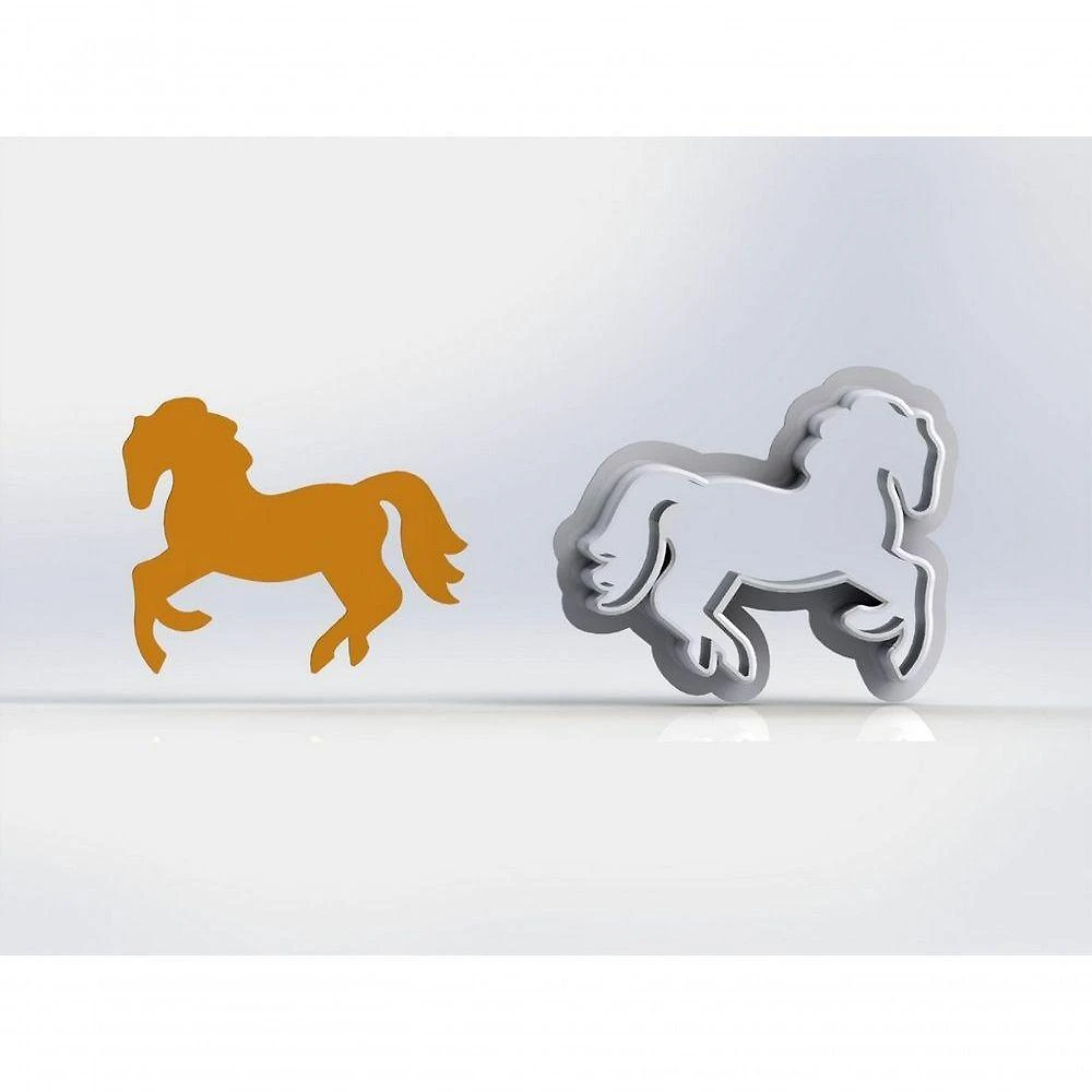 Cortador Cavalo Ferrari em Plástico PLA 4CM Transparente HB Formas e Cortadores