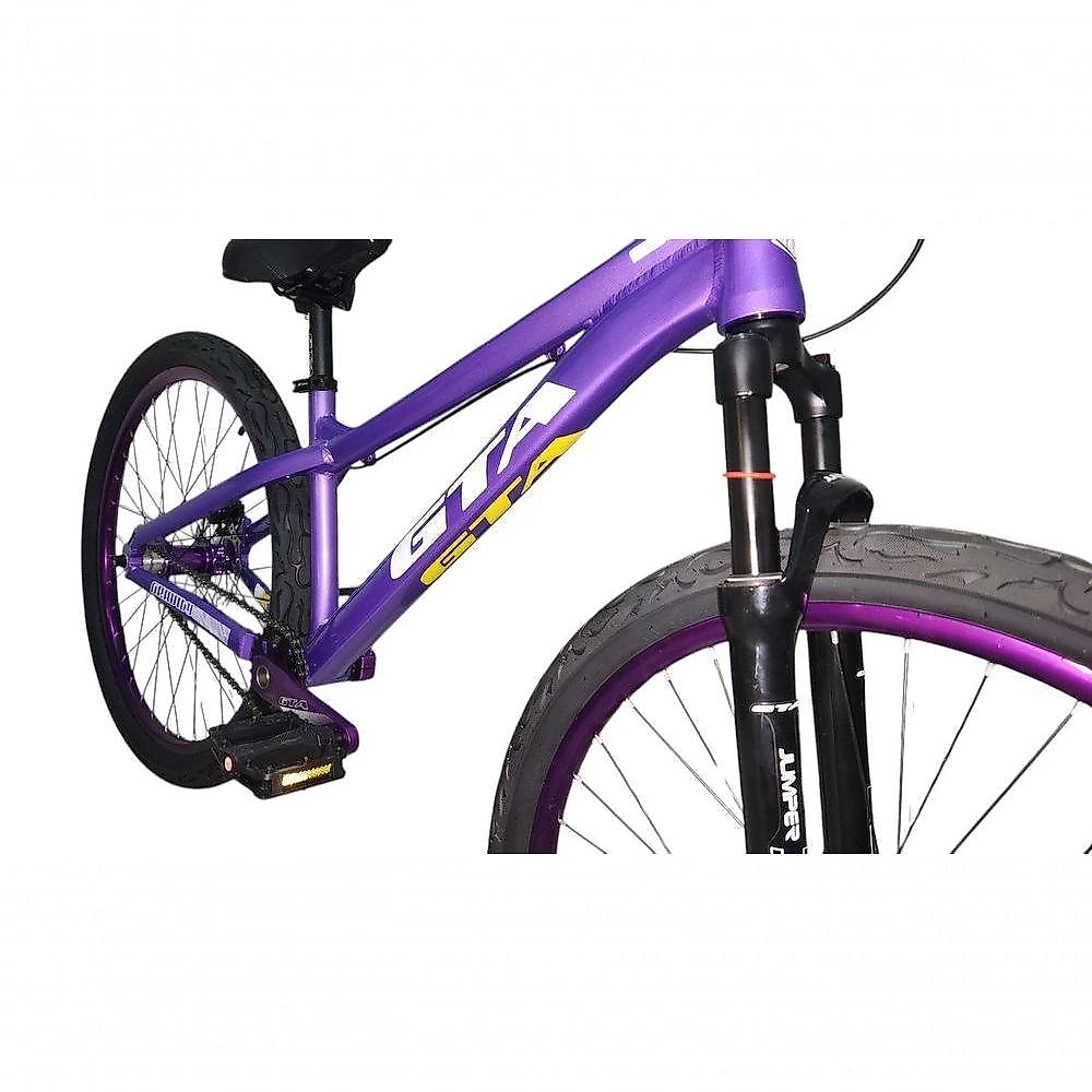 Bicicleta Aro 26 Freeride Gta Gravity Freio Hidráulico Shimano Cubo K7 Barulhento Garfo C-trava Pneu Flame - Roxo