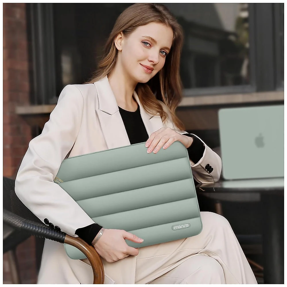 MOSISO Sleeve 15-16" para Laptop com Bolsa Pequena, Verde, Compatível com MacBook Pro, HP, Dell, Lenovo e ASUS