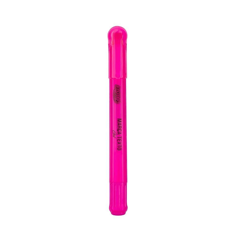 Marca Texto Fluorescente em Gel BRW com Secagem Rápida 1 Unidade Rosa