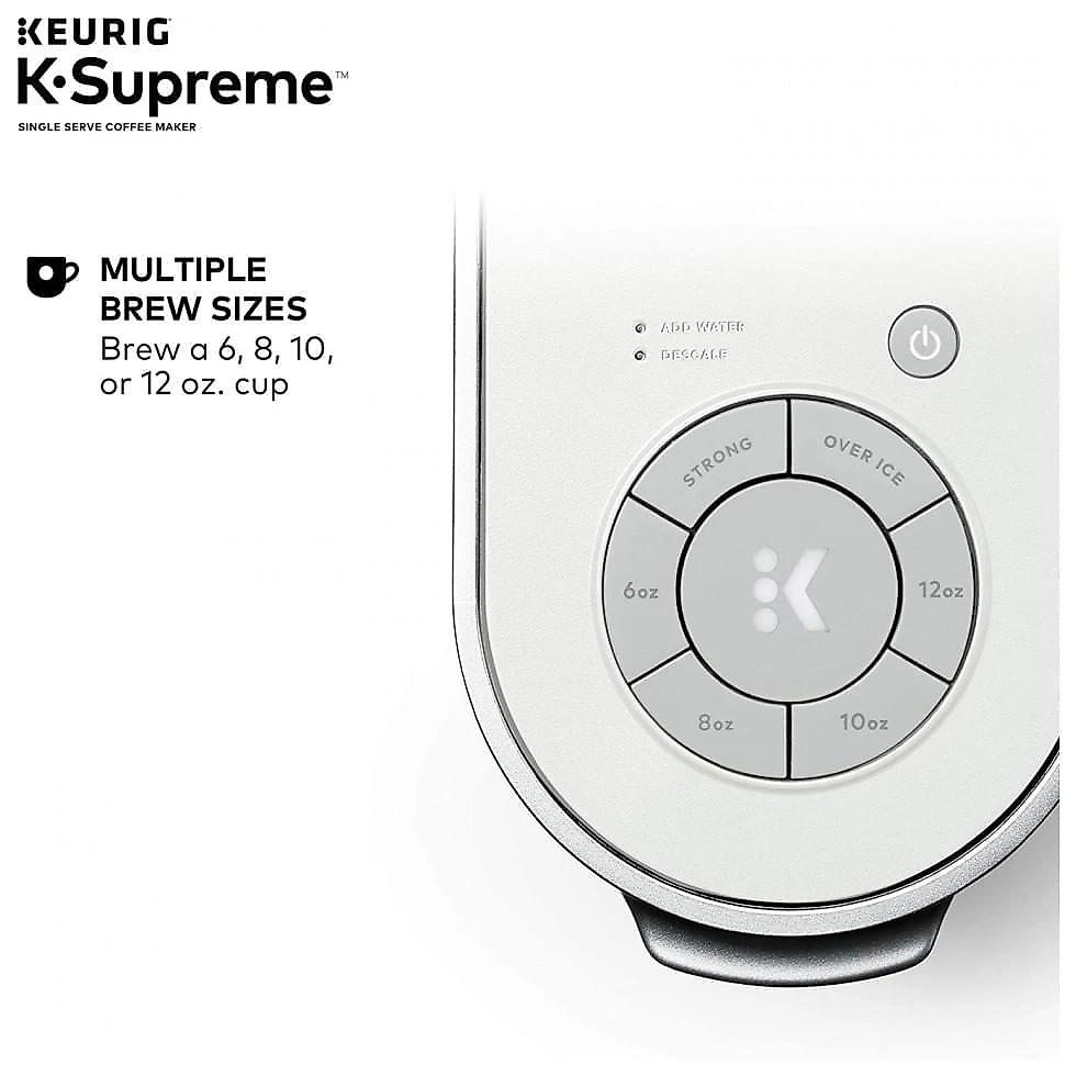 Cafeteira Elétrica Programável Keurig K Supreme Expresso Reservatório 2L e Configurações Personalizáveis, 110V, Branca