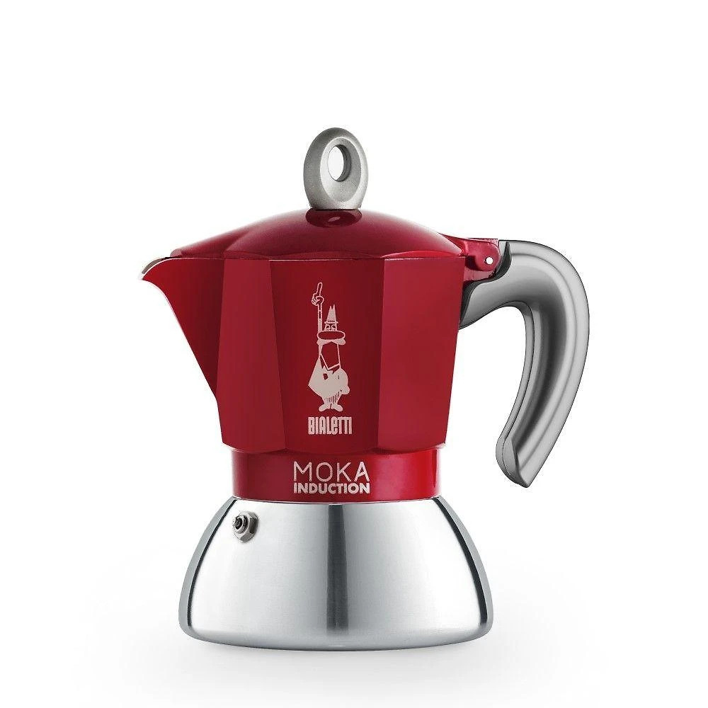Cafeteira Moka 2 Xícaras Alumínio e Aço Inox Vermelha Bialetti