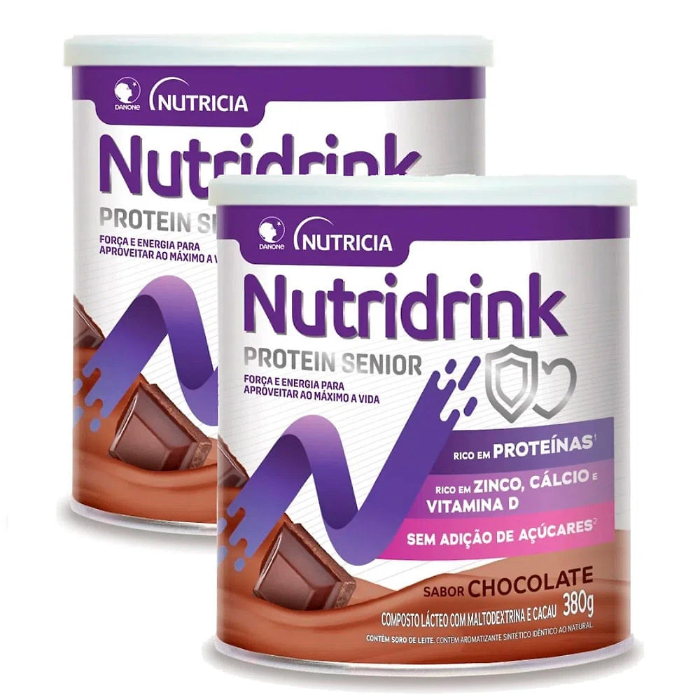 Nutridrink Protein Senior Sabor Chocolate 380g | Kit com duas unidades