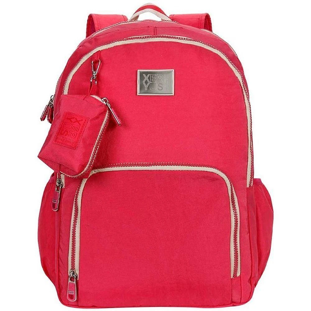 Mochila Xeryus Trendy Colors Crinkle com Notebook Rosa e Bege