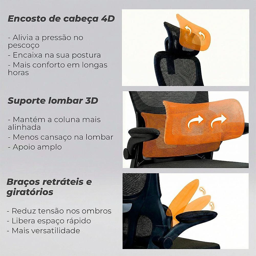 Cadeira De Escritório Diretor Oficial Atenas Preto
