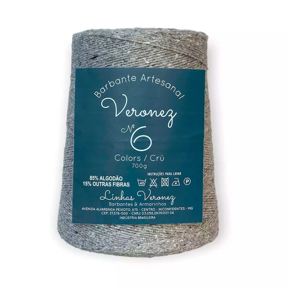 Barbante Artesanal Veronez No6 a No8 700g Cinza