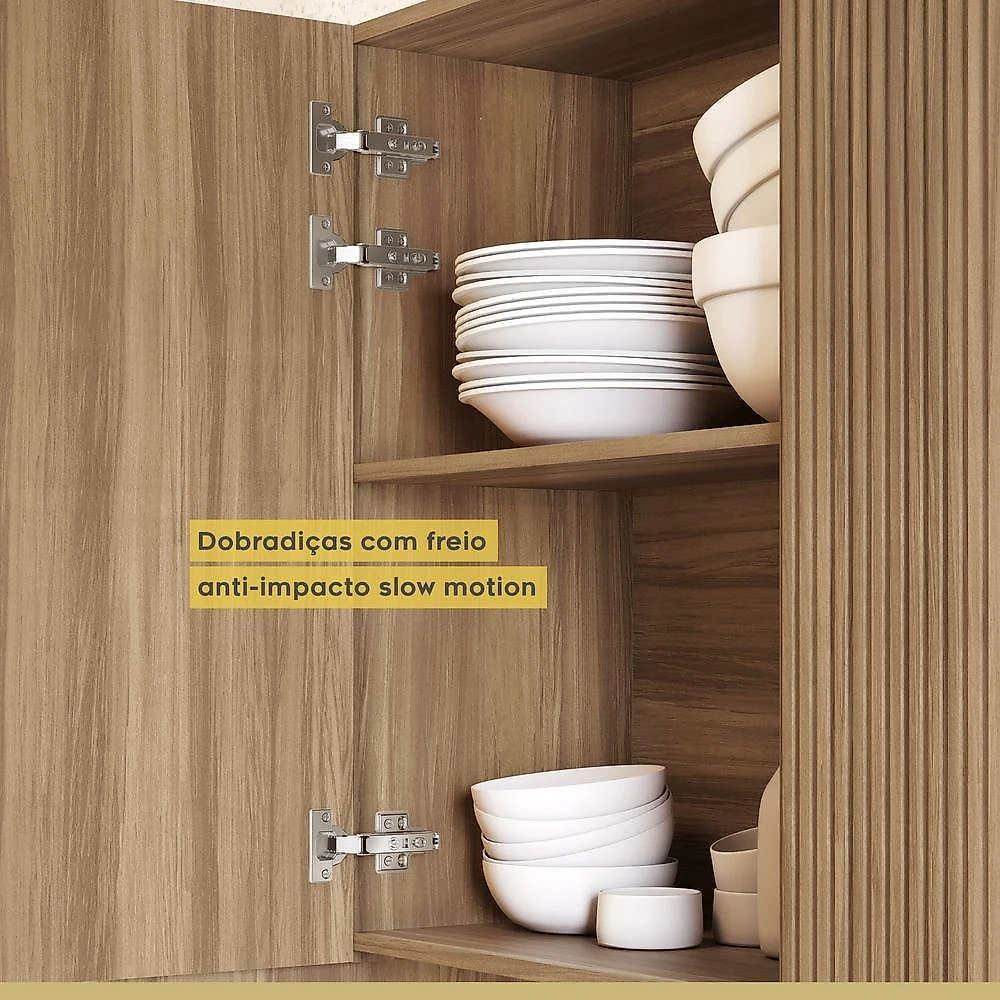 Cozinha 10 Peças 100% Mdf Rainha Gourmet Nature-verde