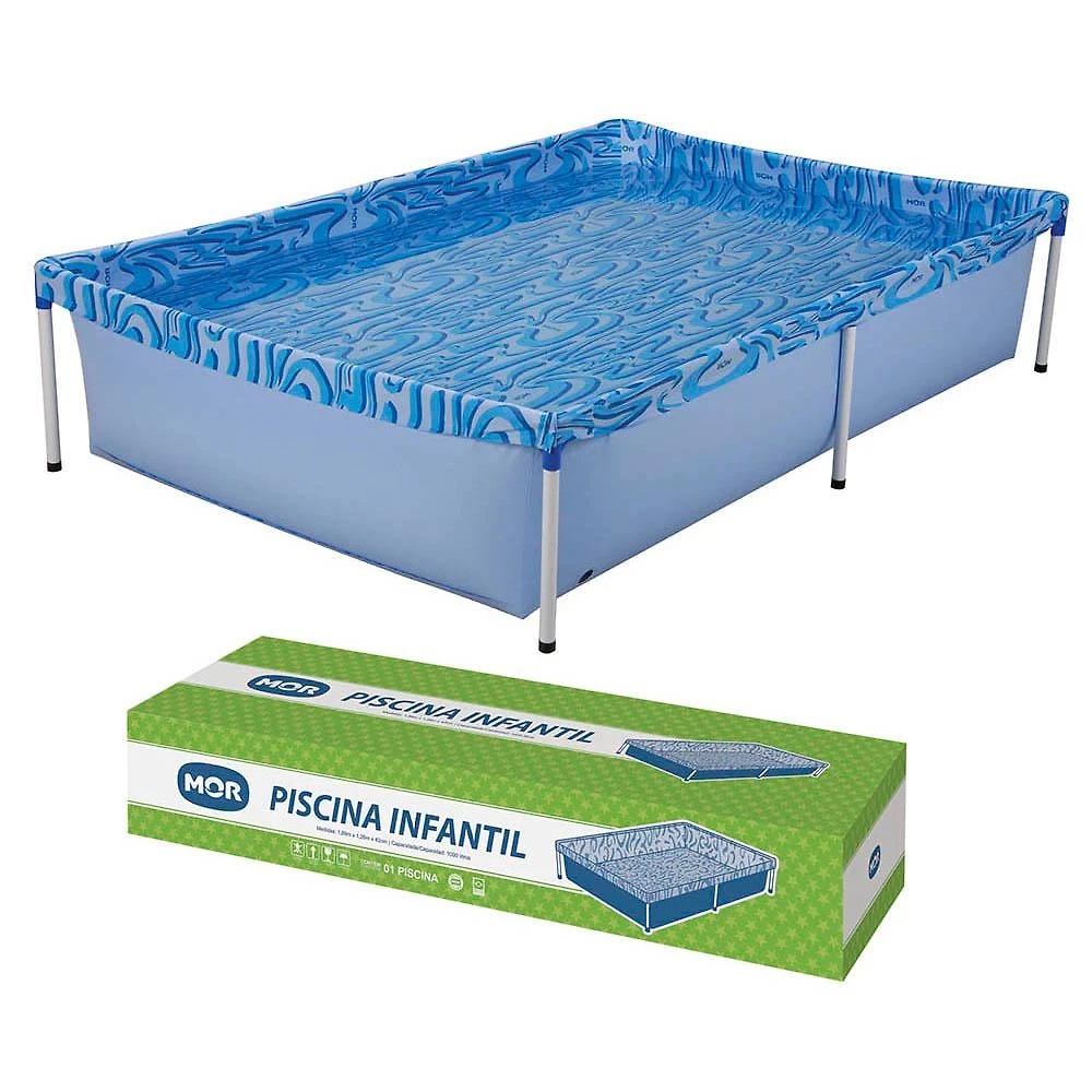 Miniatura Piscina de Plástico 1000 Litros Retangular Mor Standart Desmontável