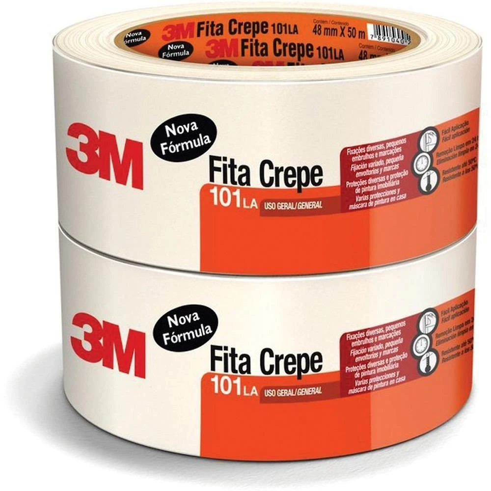 Fita Crepe Escolar 3M Brasil 101 LA 48mmx50m