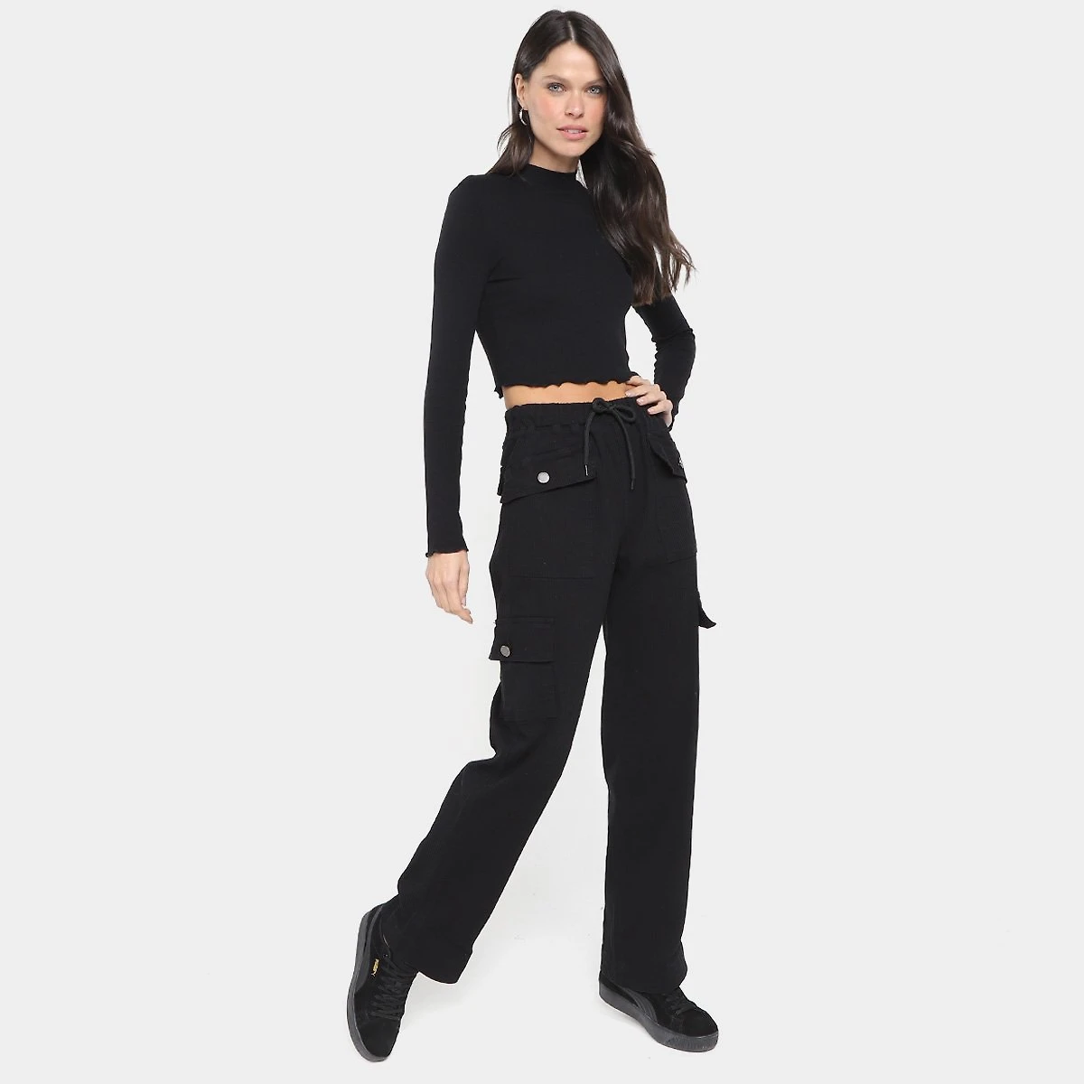 Miniatura Calça Baw Clothing Summer Cotele Feminina Preto - G