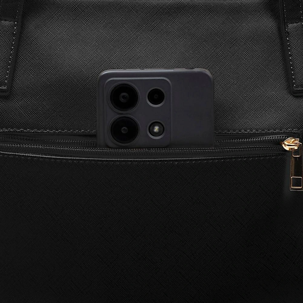 Bolsa Feminina Tote Saffiano Preta Preto - G
