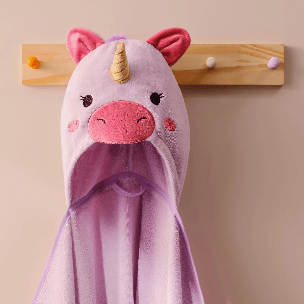 Toalha Capuz Unicorn Algodão 90x80cm - A\BABY