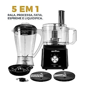 Multiprocessador de Alimentos Britânia Turbo 5 em 1 BMP900P 1000W Preto 110V 110V