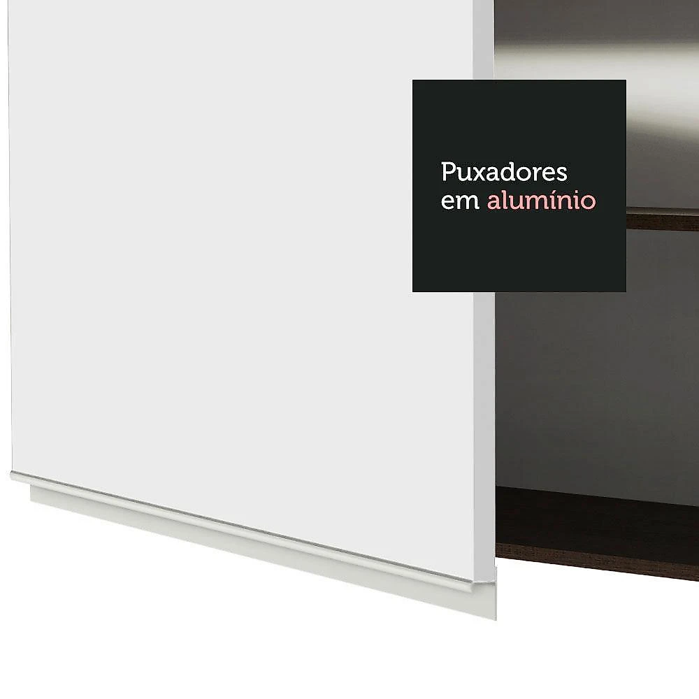 Torre quente armário de cozinha 60 cm 1 porta 3 gavetas rustic/branco glamy madesa