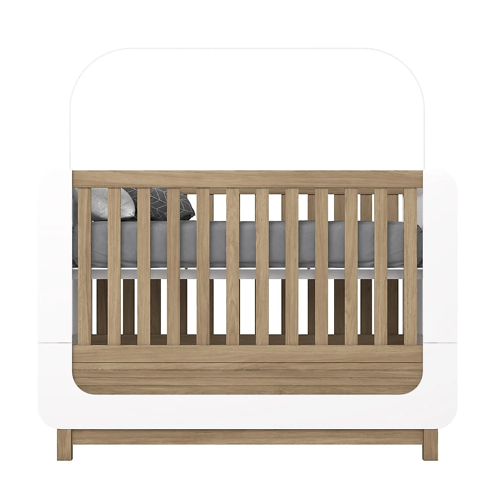 Berço Mini Cama 2 em 1 Aconchego Henn Branco com Jequitibá HP