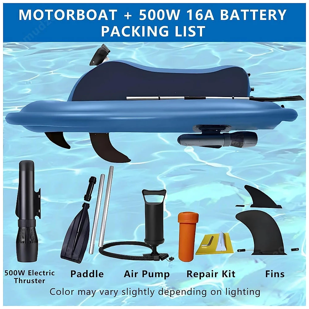 Scooter Subaquática Elétrica﻿ vnmudzeo Azul com Motor Brushless 500W, Controle Remoto 10 Velocidades, Manete Rotativo Removível