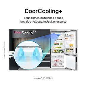Geladeira LG Frost Free Inverse 451L Conectividade Inteligente Inox Look 110V