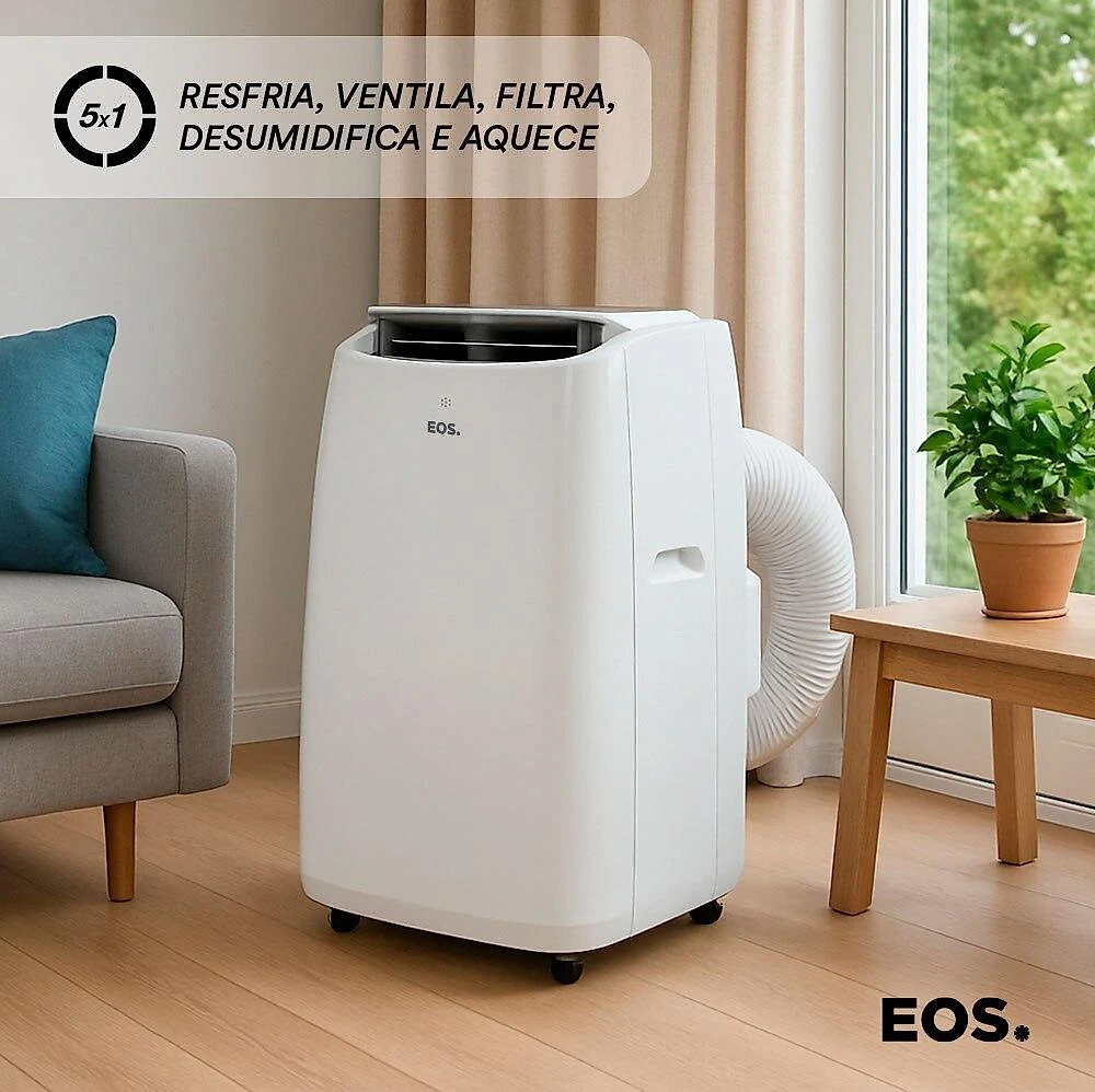 Ar-Condicionado Portátil Inverter 14000 BTUs EOS Slim Quente e Frio EAP14IQF 110V