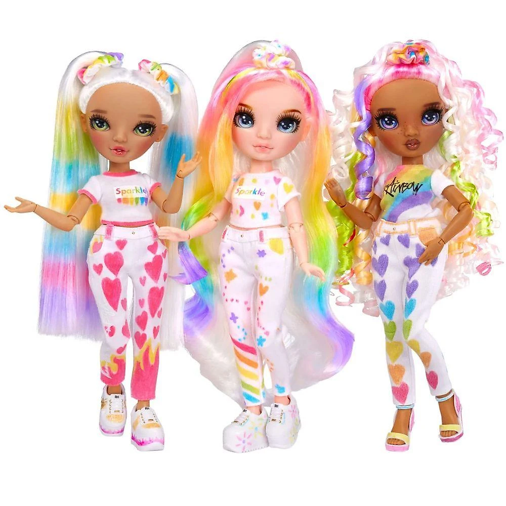 Boneca Fashion Color & Create Olhos Azuis DIY Marcadores Laváveis Azul Rainbow