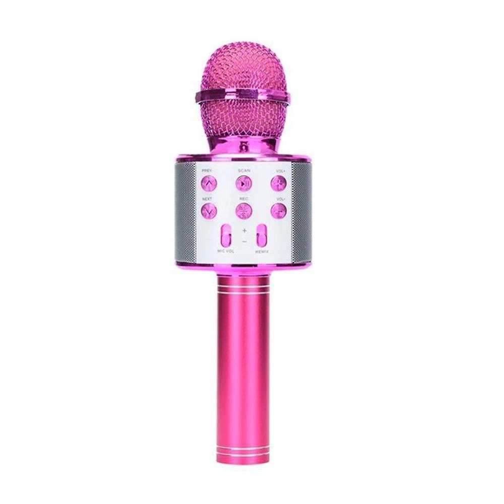 Microfone Bluetooth Karaokê Sem Fio - Rosa