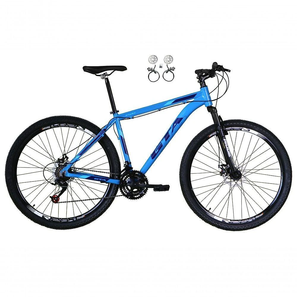 Bicicleta Aro 29 Gta Start 21v Freio A Disco Hidráulico Alumínio Garfo Suspensão - Azul Tam.21