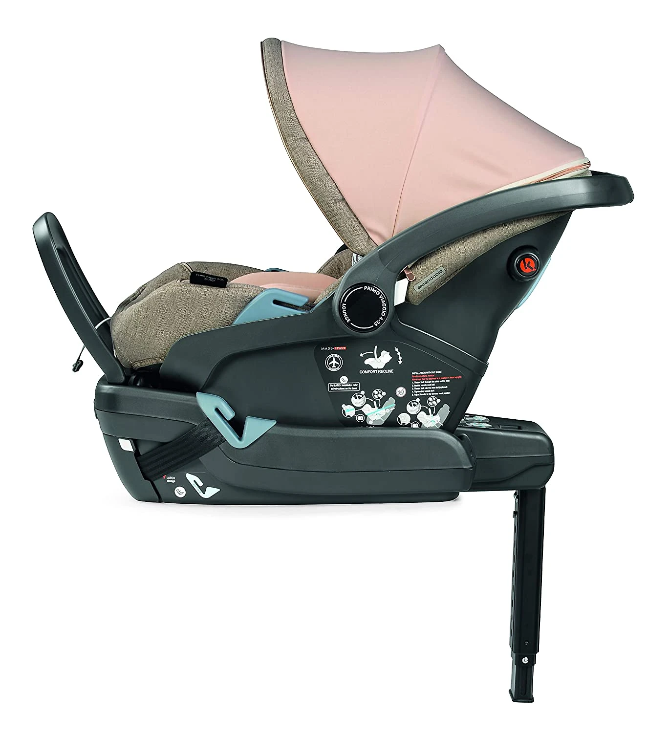 Miniatura Peg Perego Primo Viaggio Bebe Conforto Cadeira Automotiva Inclui Base de 2 a 15 kg Rosa