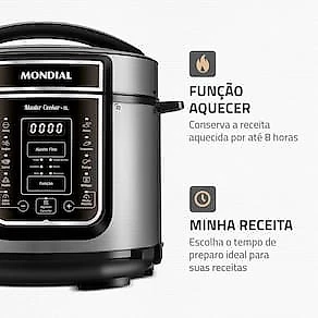 Panela de Pressão Elétrica Mondial 5L Digital Master Cooker PE-38 5L Preta 110V