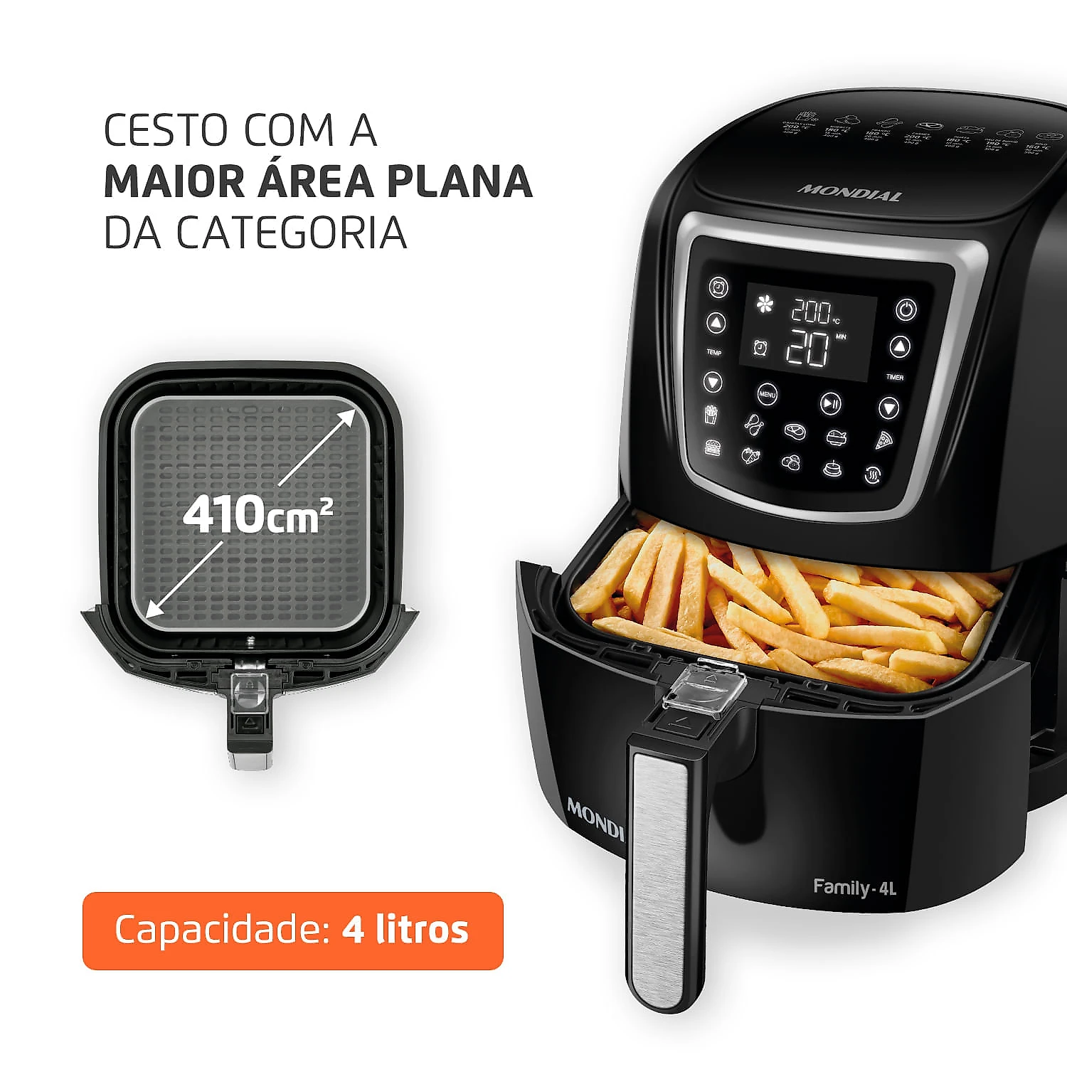 Fritadeira Sem Óleo Air Fryer 4 Litros AFN-40-DI Mondial AIR FRYER AFN-40-DI 127V/60Hz
