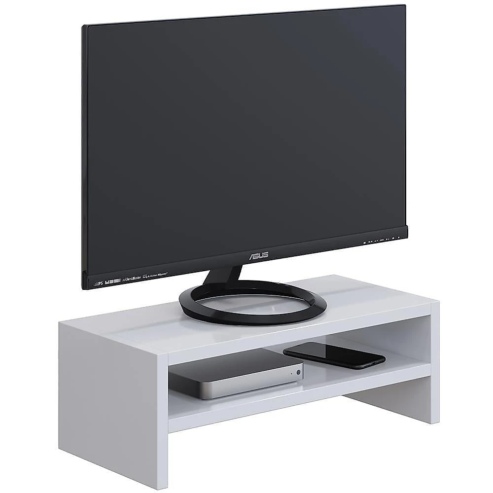 Kit 3 Suportes Stand Para Monitores Mesa Escritório Branco