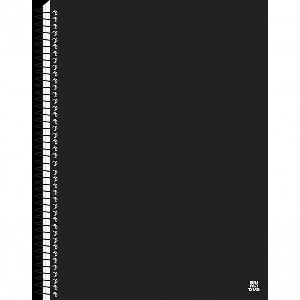 Caderno Universitário 1 Matéria com 70 Folhas Encadernação Espiral Preta