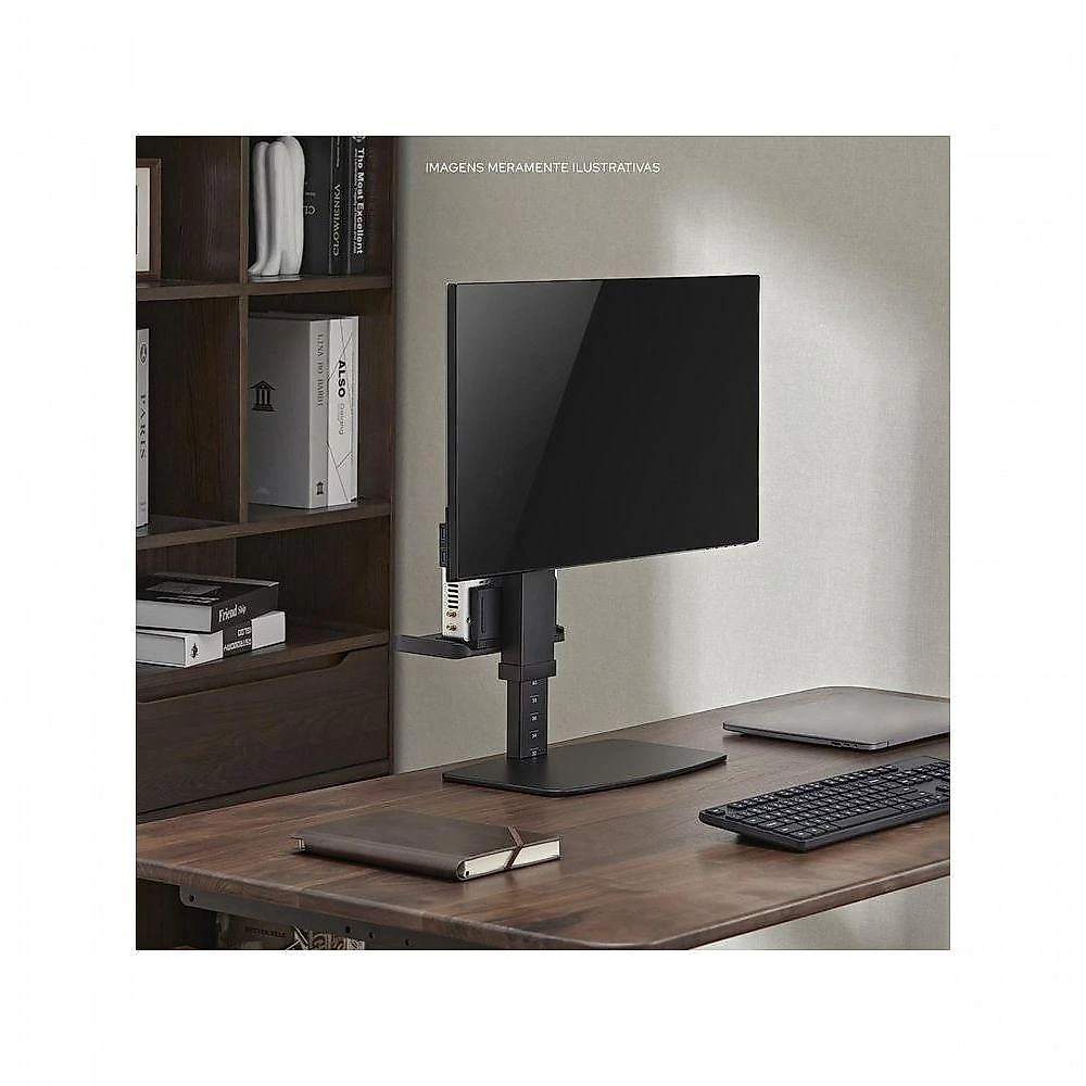 Suporte para Monitor e Desktop SMD-100 para Monitores 17'' a 32'' com CPU Preto Pcyes