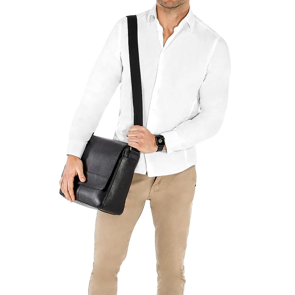 Bolsa Transversal iPlace, Pampas, Couro Preto   Bolsa Transversal Originais iPlace, Pampas, Couro Preto