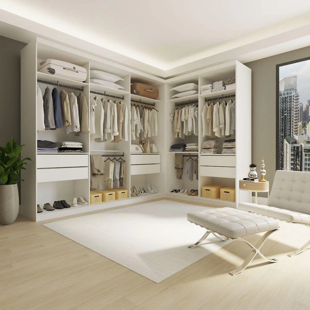 Miniatura Closet Casal França Sem Portas 2 Módulos 6 Gavetas Minastex Branco