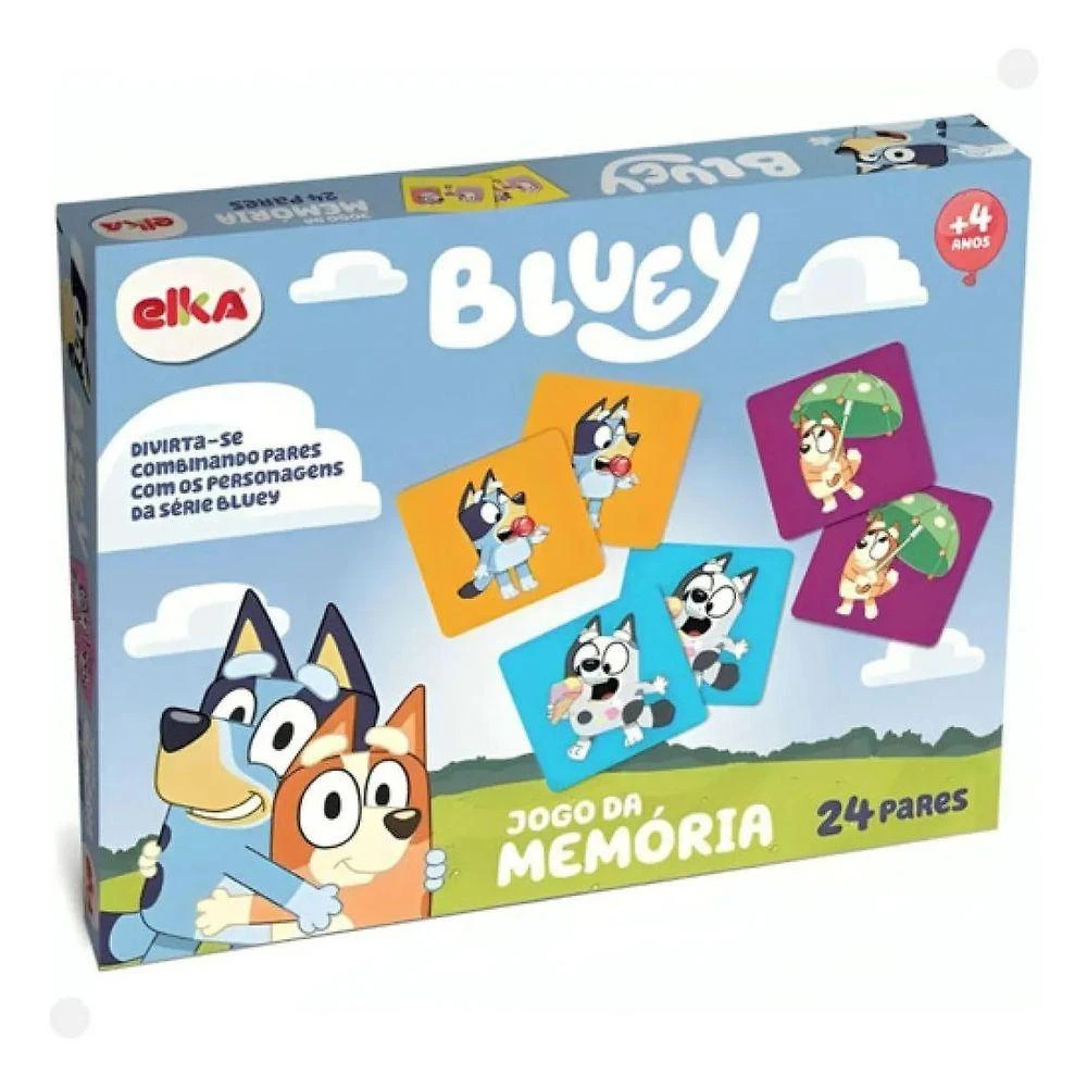 Jogo da Memoria Bluey 24 Pares de Cartas 1285 Infantil Educativo Elka