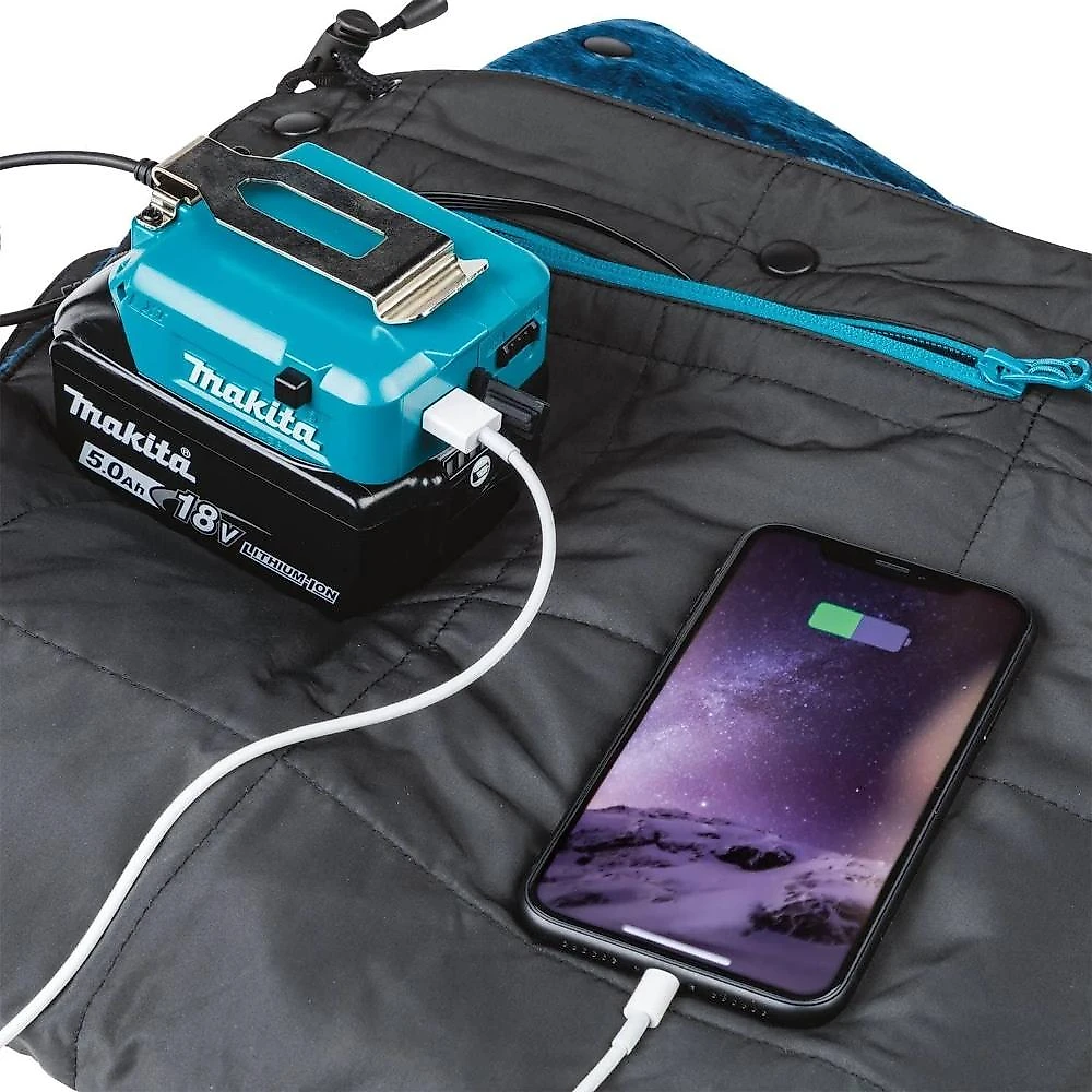 Manta térmica a bateria de poliéster ideal para frio com 3 níveis de calor dcb200a makita