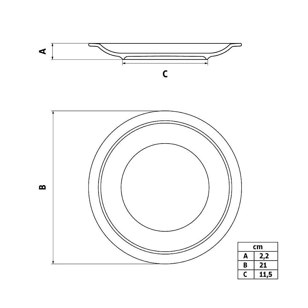 Kit 8 Pratos Sobremesa Tramontina Paola Porcelana 21 Cm