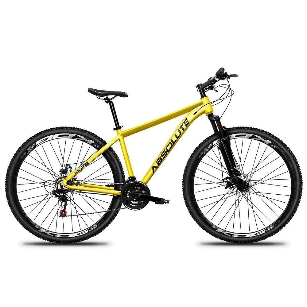Bicicleta Aro 29 Absolute Nero 5 Alumínio 21v Freio A Disco Garfo Suspensão Mountain Bike amarelo Tam: 15