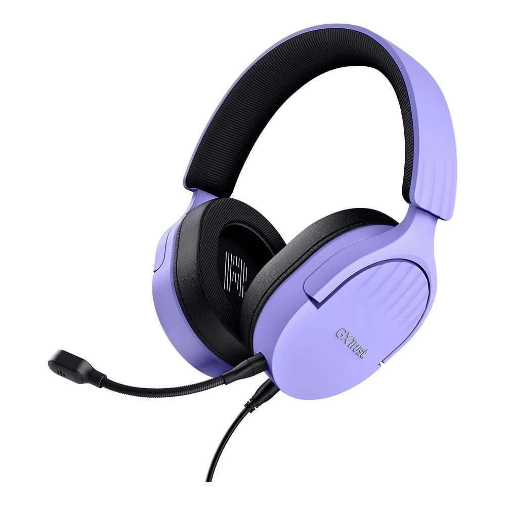 Headset Gamer GXTrust 489P Fayzo, Multiplataforma, P3, Microfone Destacável, Cancelamento de Ruído, Roxo - 25301