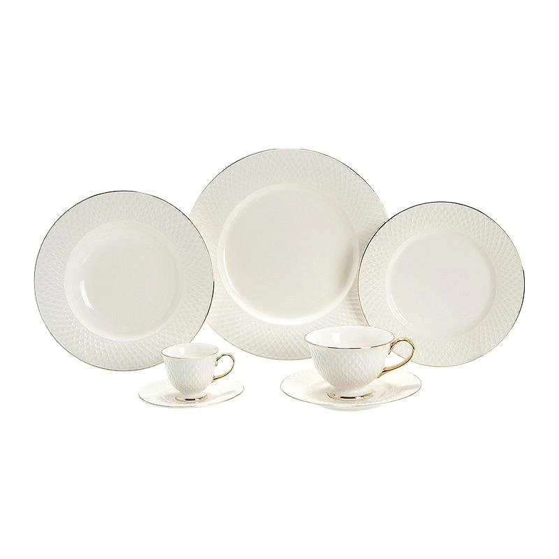 Aparelho de Jantar Home Style Eclat Gold 42 Pecas