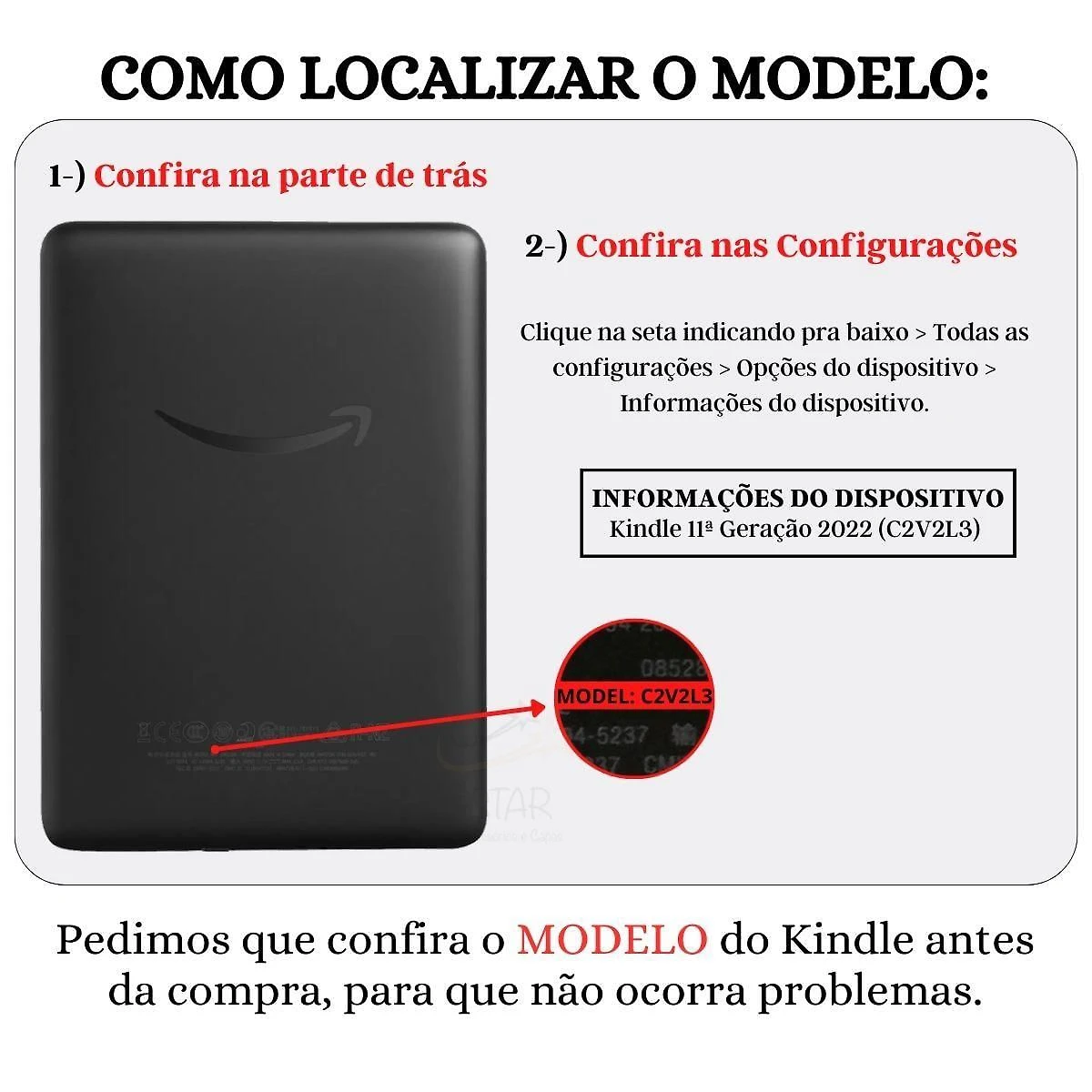 Miniatura Case Com Alça Para Kindle 11 Geração Básico C2V2L3 + Caneta