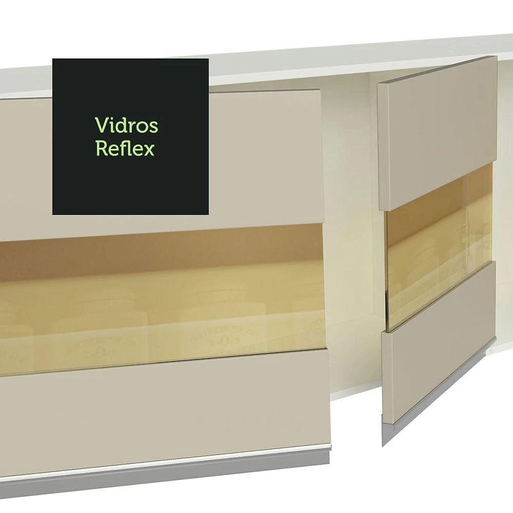 Miniatura Cozinha Completa 100% MDF Madesa Smart de Canto - Branco/Rustic/Crema Branco/Rustic/Crema