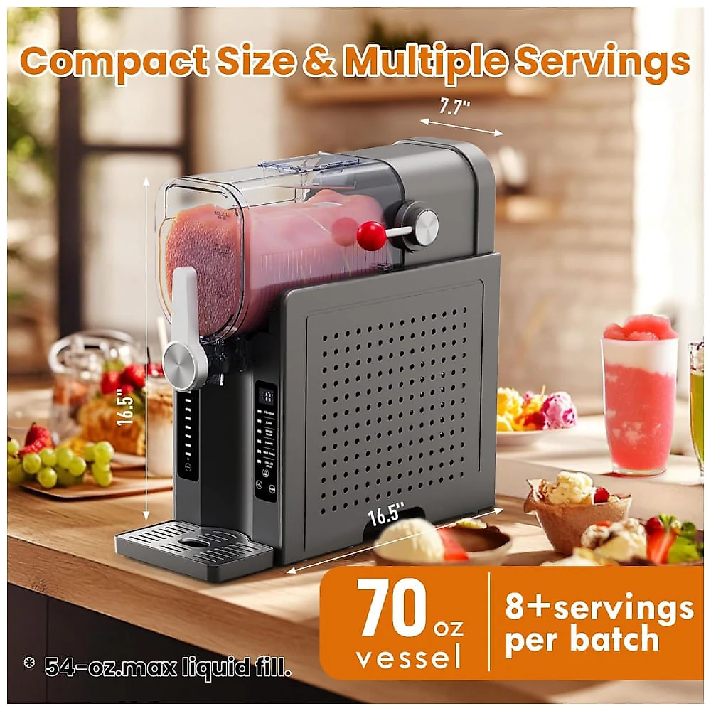 Máquina de Frozen Profissional BKPPM: Prepare Bebidas Geladas em Casa sem Necessidade de Gelo, com Display LED e 6 Programas para Margaritas, Frappés
