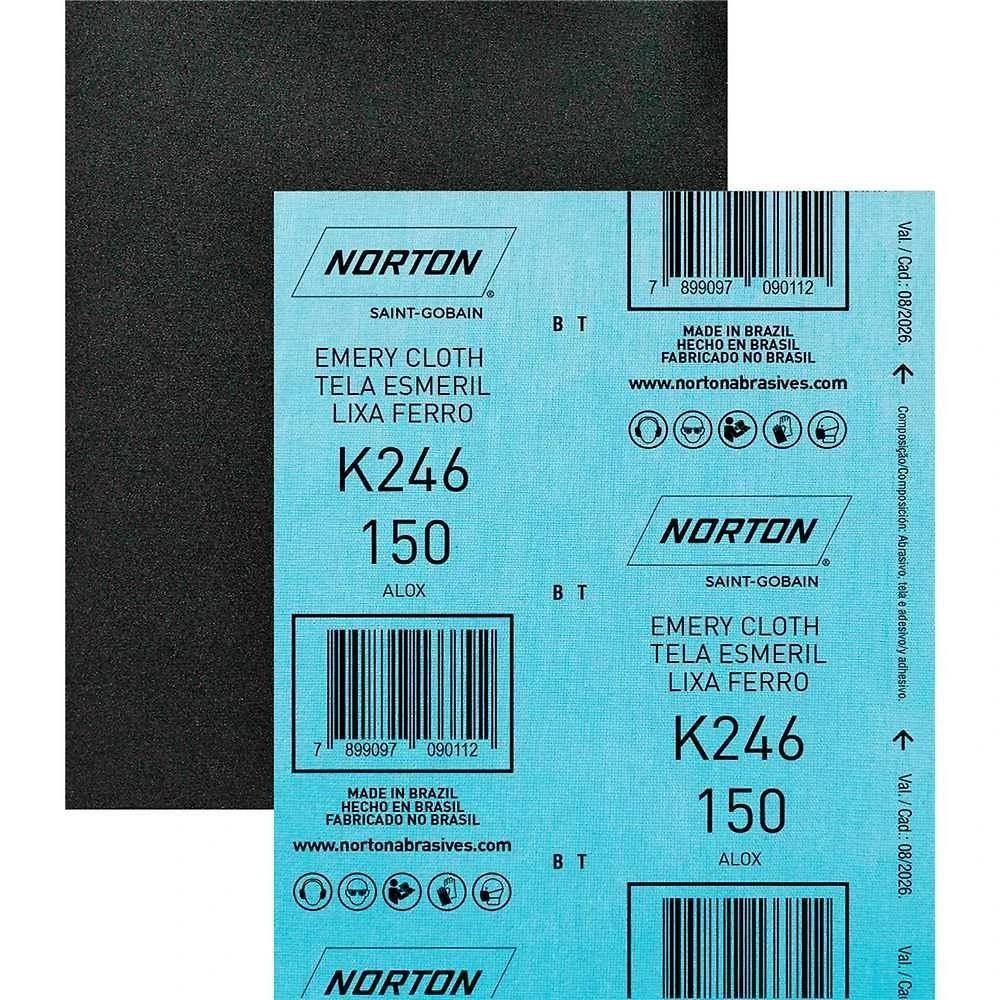 Lixa para Ferro K246 Lixamento de Metais Remocao de Pinturas Grao 150 Norton