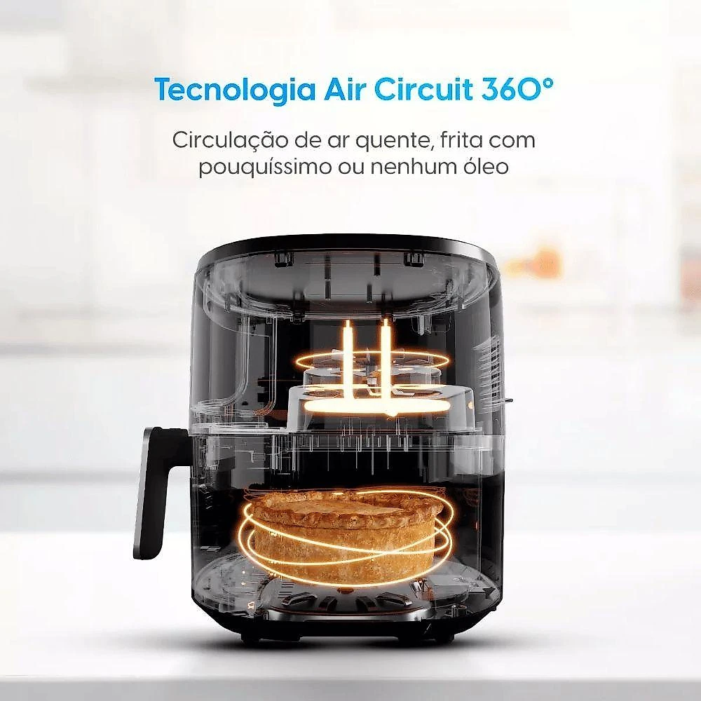 Fritadeira Air Fryer Elgin Space 5 Afc50 5L 1700W com Cesto Removível e Timer 110V