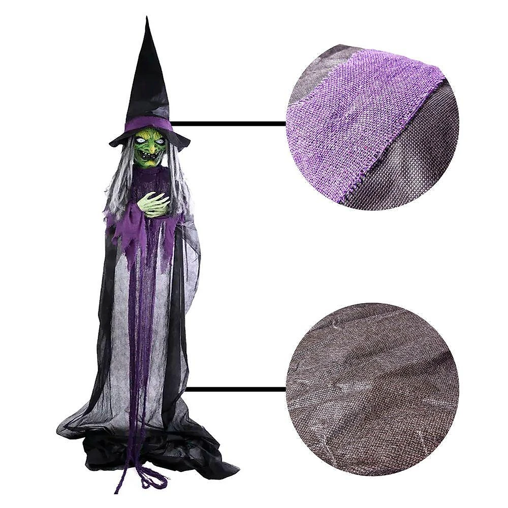 Boneco Bruxa Vanda Decoração Halloween Com Som E Luz