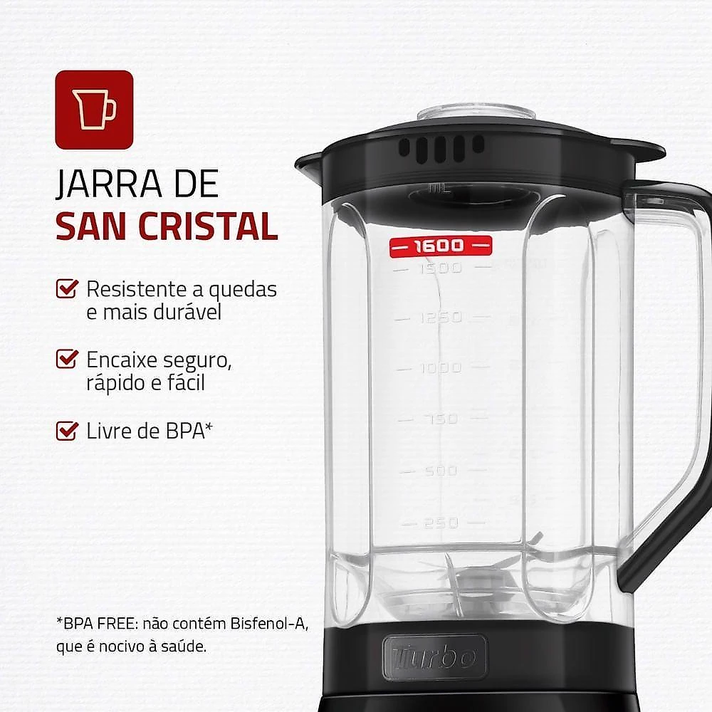 Liquidificador Pratic Turbo Mondial L-98-B 127V 60hz