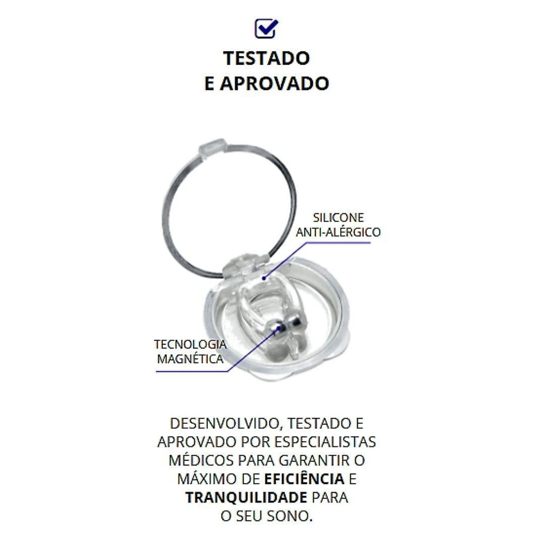 Miniatura Clip Nasal Anti Ronco Magnético Imã Apneia Nariz Original Transparente - Dilatador nasal - Unidade - 1