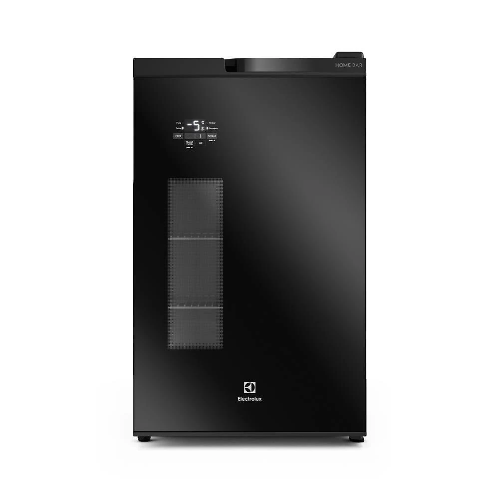Cervejeira home bar electrolux eb100 frost free 100l porta de vidro preta